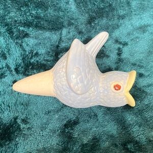 Vintage Ceramic Hand Painted Blue Bird House Pant Watering/ Self Watering Spike